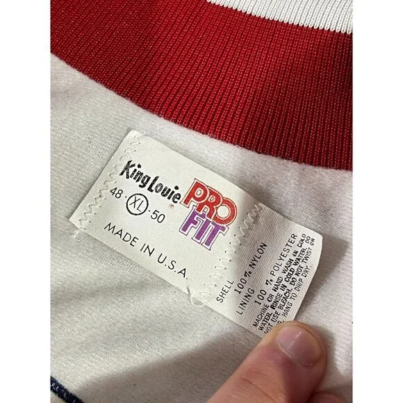 Vintage King Louie Pro Fit Men's Bomber Texas AFL Satin Button Jacket XL - Picture 6 of 9